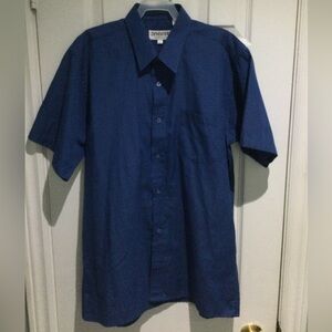 Blue Casual Button Down Shirt with Classic Collar